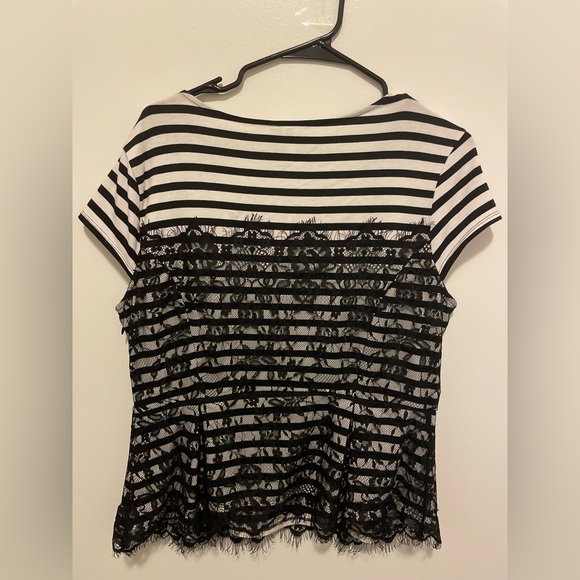 Striped Lace Peplum Top - Picture 7 of 7